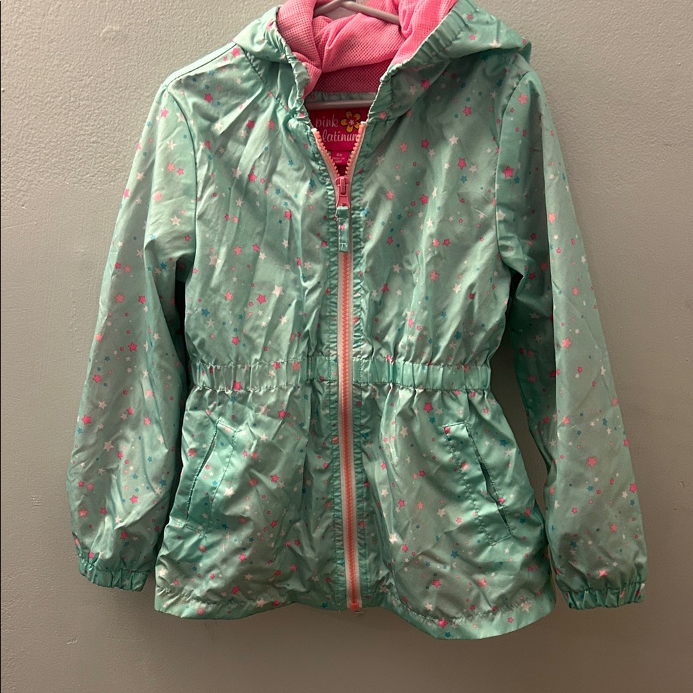 Mint Green Floral Hooded Jacket